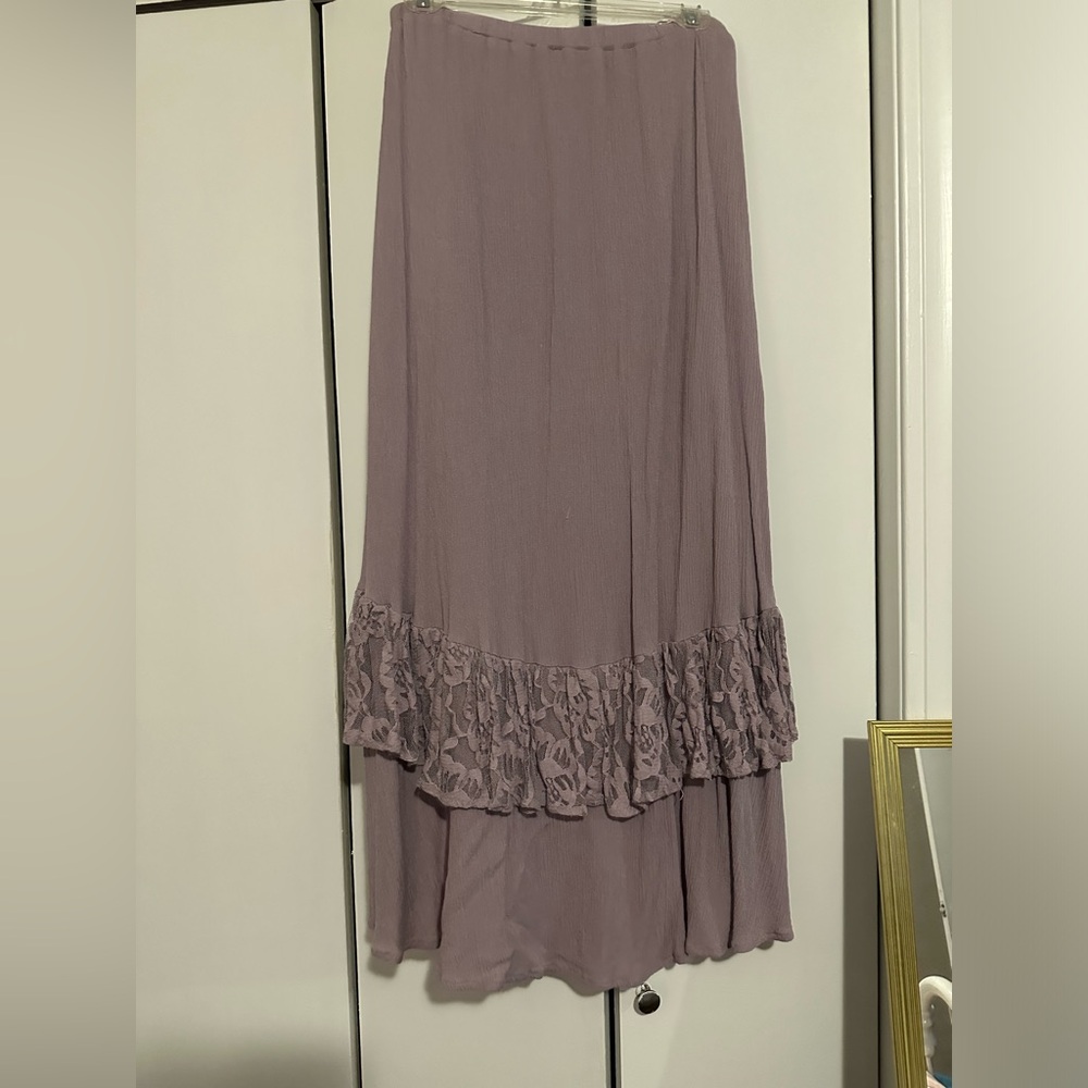 Love, Fire High Low Tiered Maxi Skirt Size Medium - Picture 3 of 8